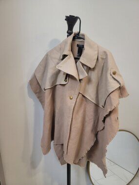 RAG & BONE trench wool women's poncho -BISCUIT / TAN - One size